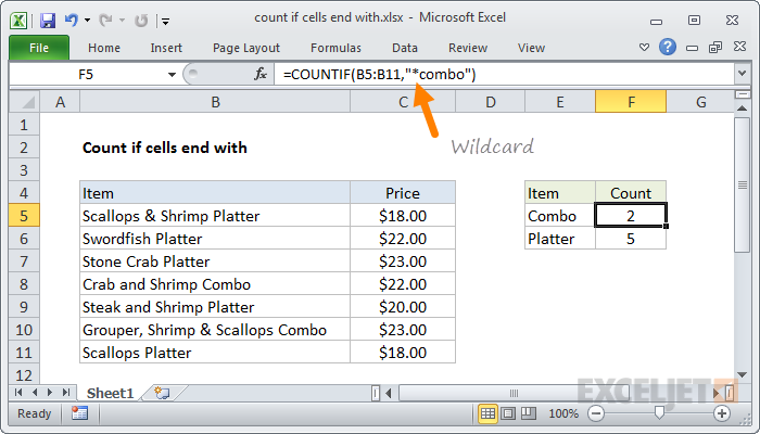 excel search for text in cell wildcard